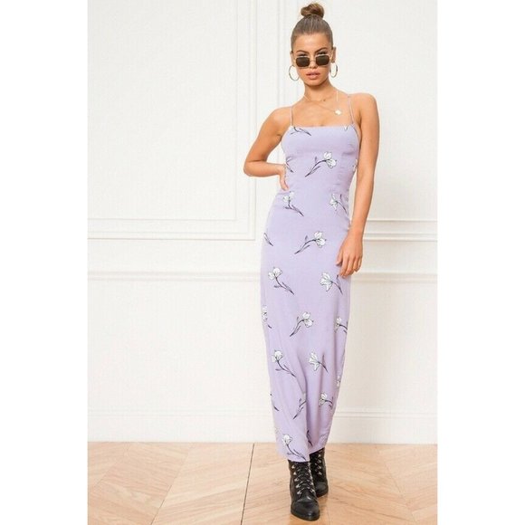 Superdown Jonanna Maxi Floral Lilac Purple Pastel - Picture 2 of 7
